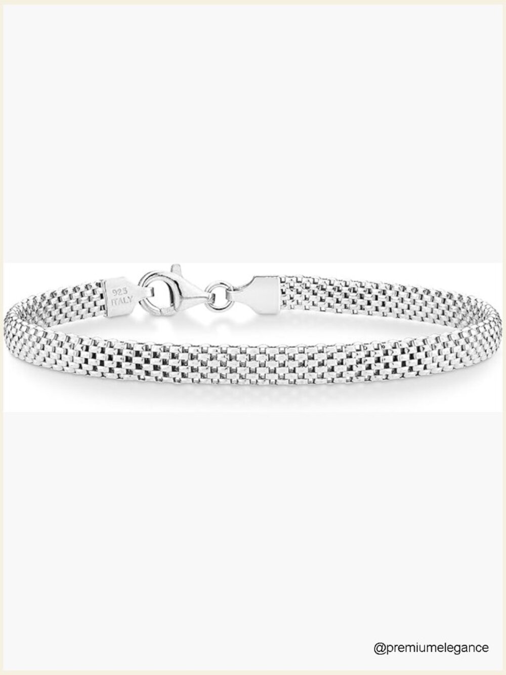 5mm Mesh Link Chain Bracelet in Sterling Silver